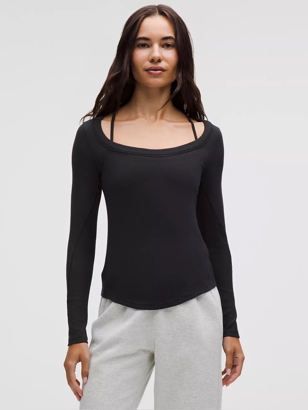 Lululemon Hold Tight Scoop-Neck Long-Sleeve Shirt in Black